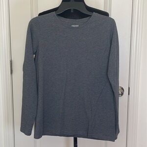 Lands End Relaxed Fit Gray Long Sleeve Shirt Size S (6-8)